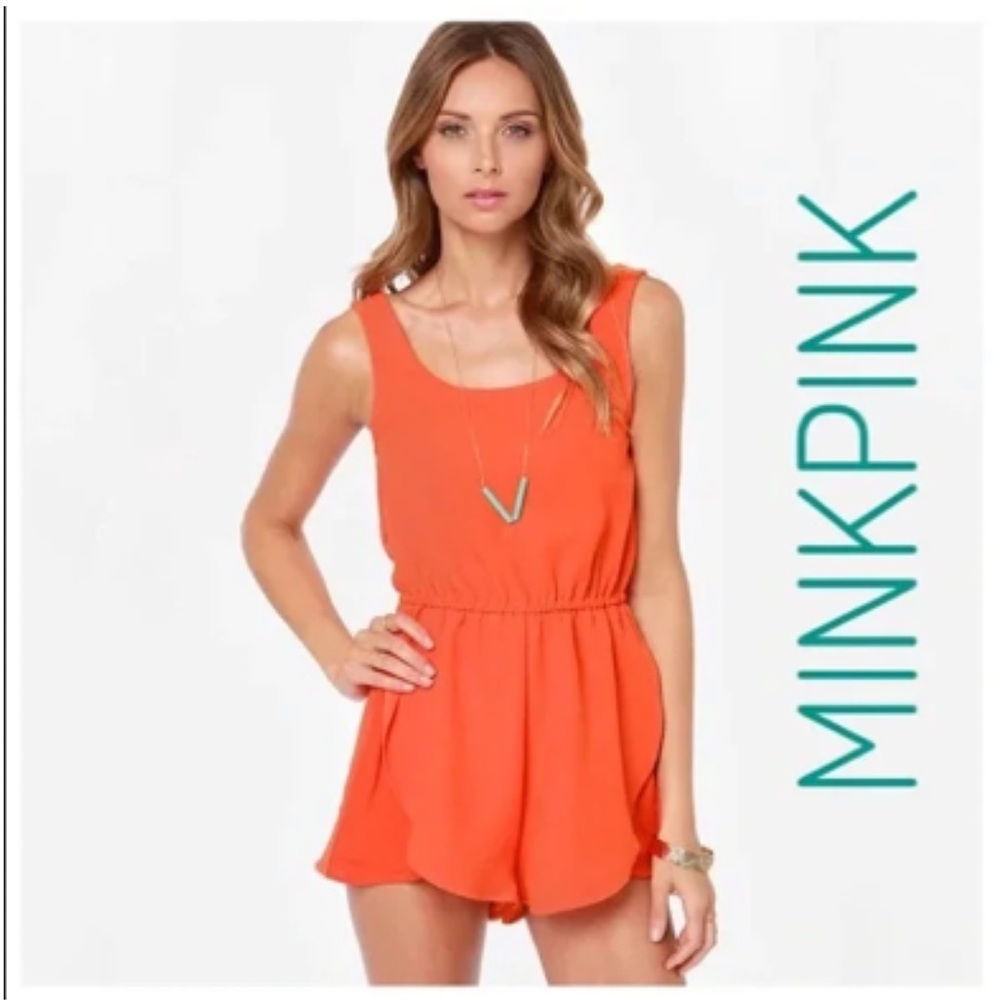 MINKPINK Orange Romper